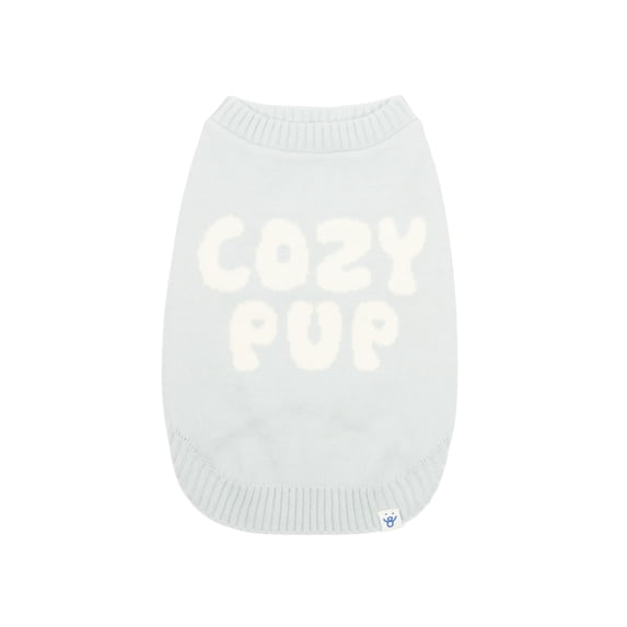 Oodles Cozy Pup Fall Dog Sweater, Blue, Small