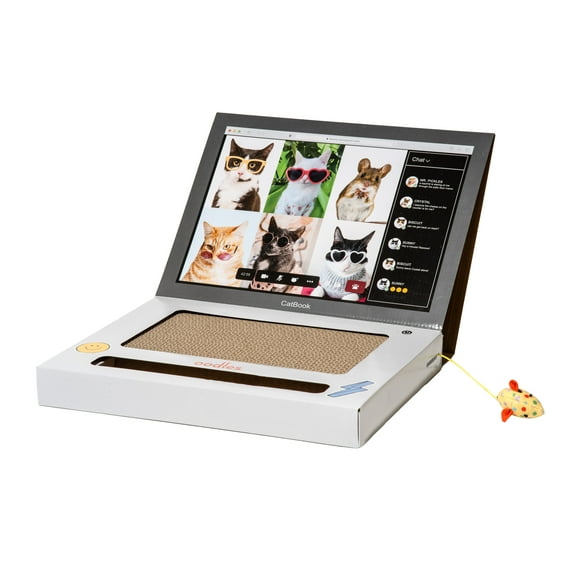 Oodles Durable Corrugated Cardboard Multi-Colored Laptop Cat Scratching Pad, O/S