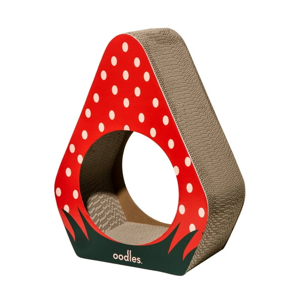 Oodles Durable Corrugated Cardboard Red Strawberry Cat Scratching Pad, O/S