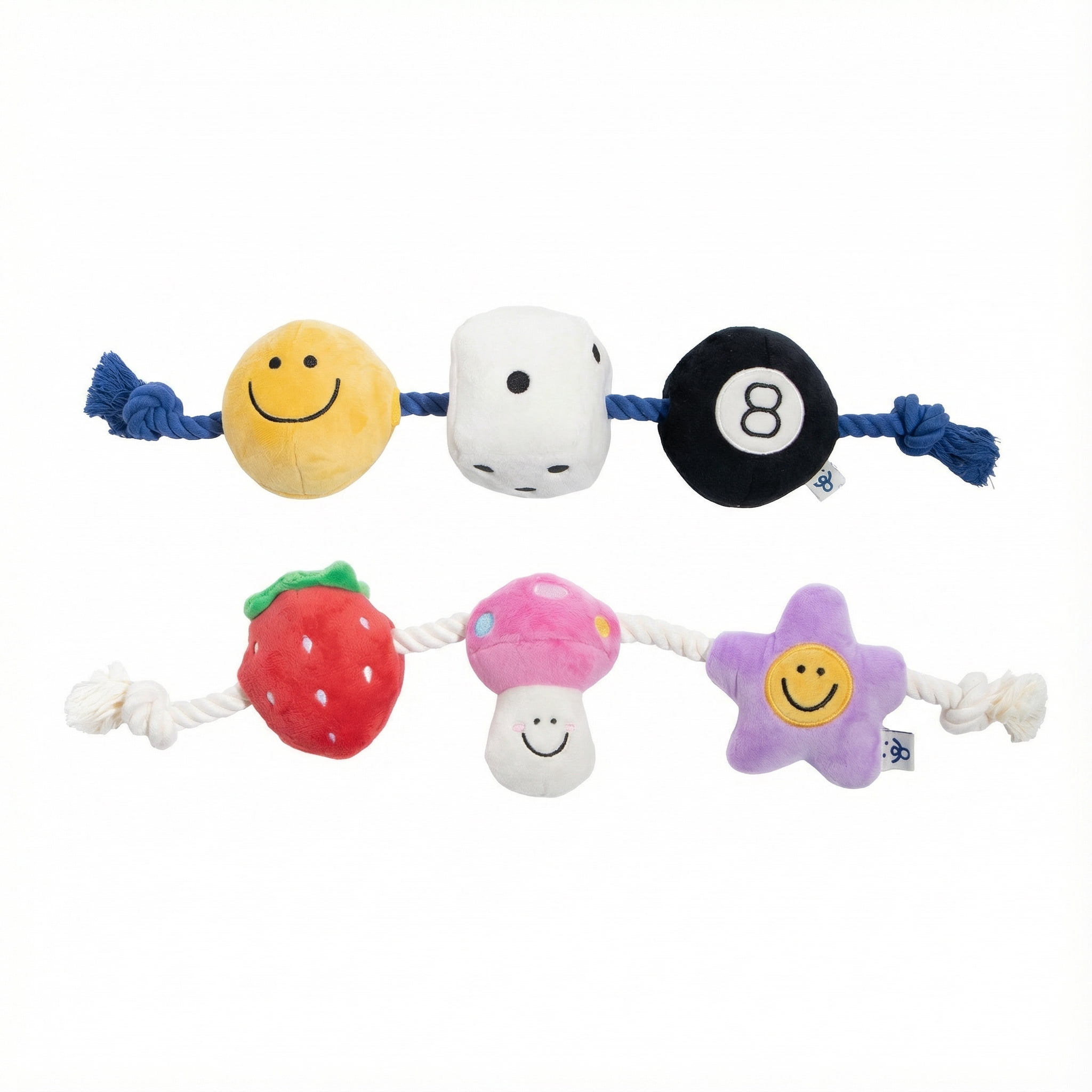 Oodles Durable Lucky and Fruit Plush Dog Toy Set, Multicolored, One Size