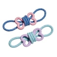 thumbnail image 1 of Oodles Durable Rubber Bone Wrapped Rope Dog Toy Set, Blue and Purple, Small, 1 of 8