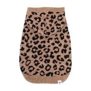 Oodles Fall Multi-Colored Leopard Print Hooded Dog Sweater, Medium