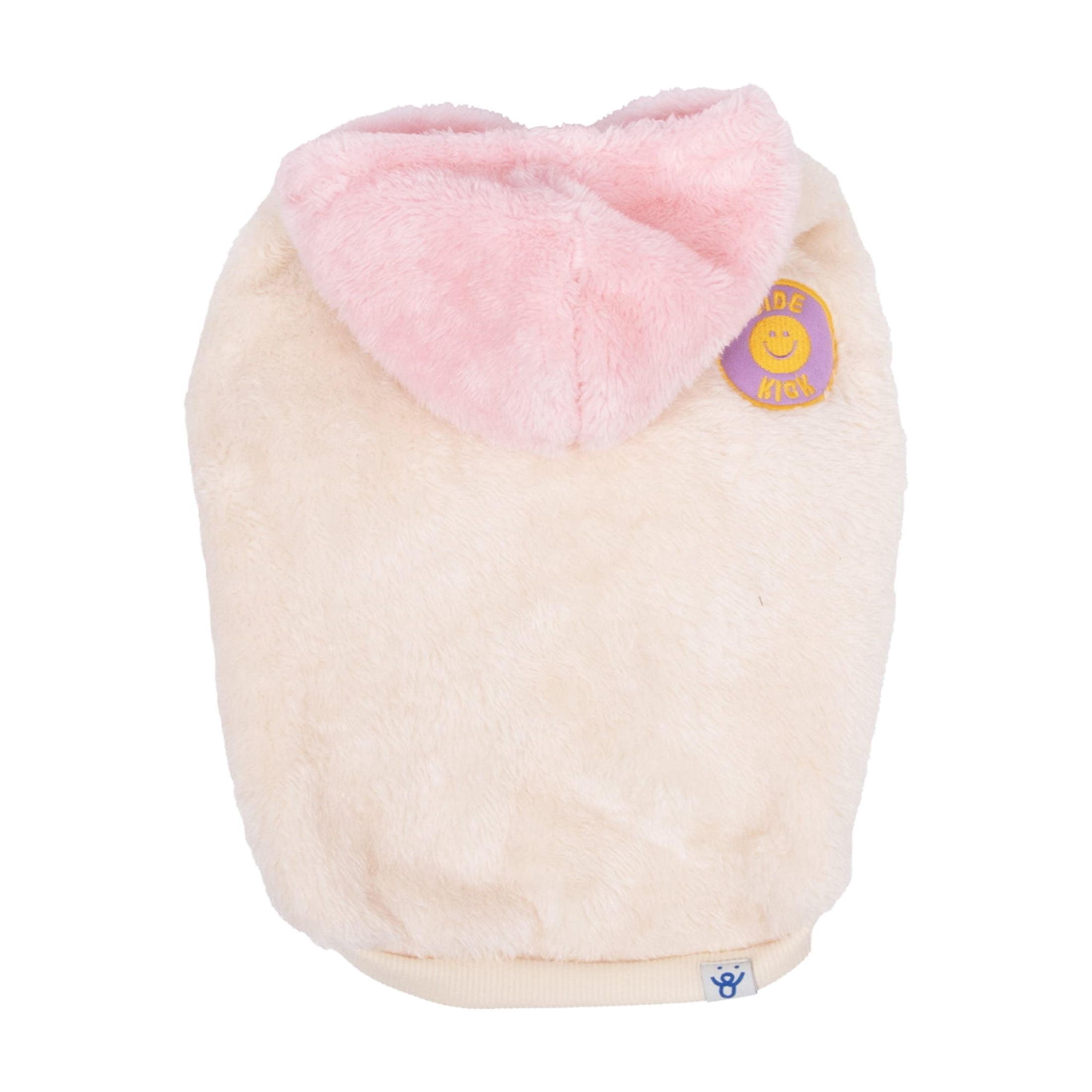 Oodles Fall Multi-Colored Side Kick Bubble Hem Sherpa Dog Hoodie, Large