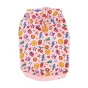 Oodles Fall Pink Doodle Motif Dog Hoodie, Small
