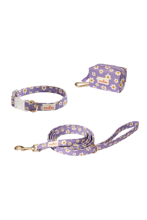 Floral Smiley Dog Walking 3 Piece Set, Small