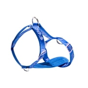 Oodles Polyester Fur Baby Adjustable Step-in Dog Walking Harness, Blue, Large