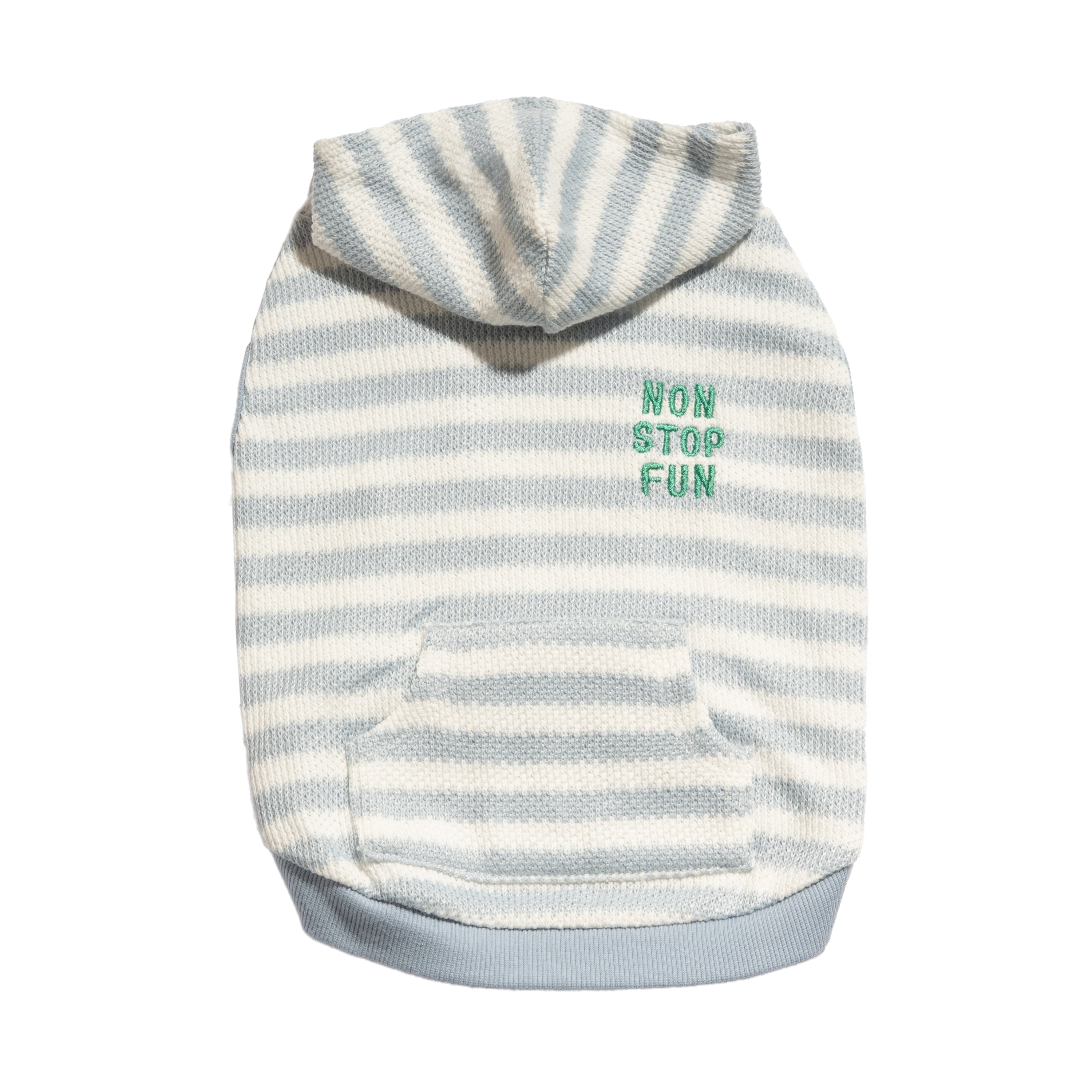 Oodles Blue Non-Stop Fun Striped Spring Bubble Hem Dog Hoodie, Small
