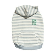 Oodles Blue Non-Stop Fun Striped Spring Bubble Hem Dog Hoodie, Small