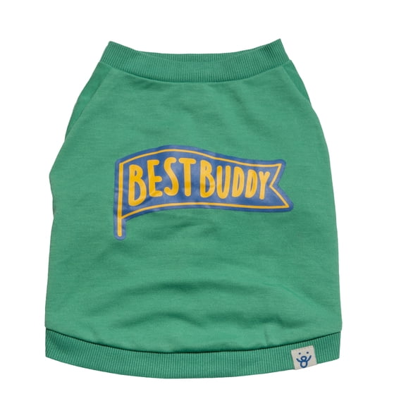 Oodles Green Best Buddy Pennant Spring Dog Sweatshirt, Small