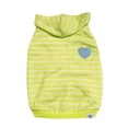 thumbnail image 1 of Oodles Green Love Snacks Striped Knit Bubble Hem Spring Dog Hoodie, XS, 1 of 12