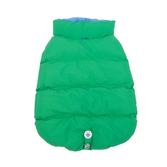 Oodles Green Quilted Puffer Bubble Hem Fall Dog Jacket, XS