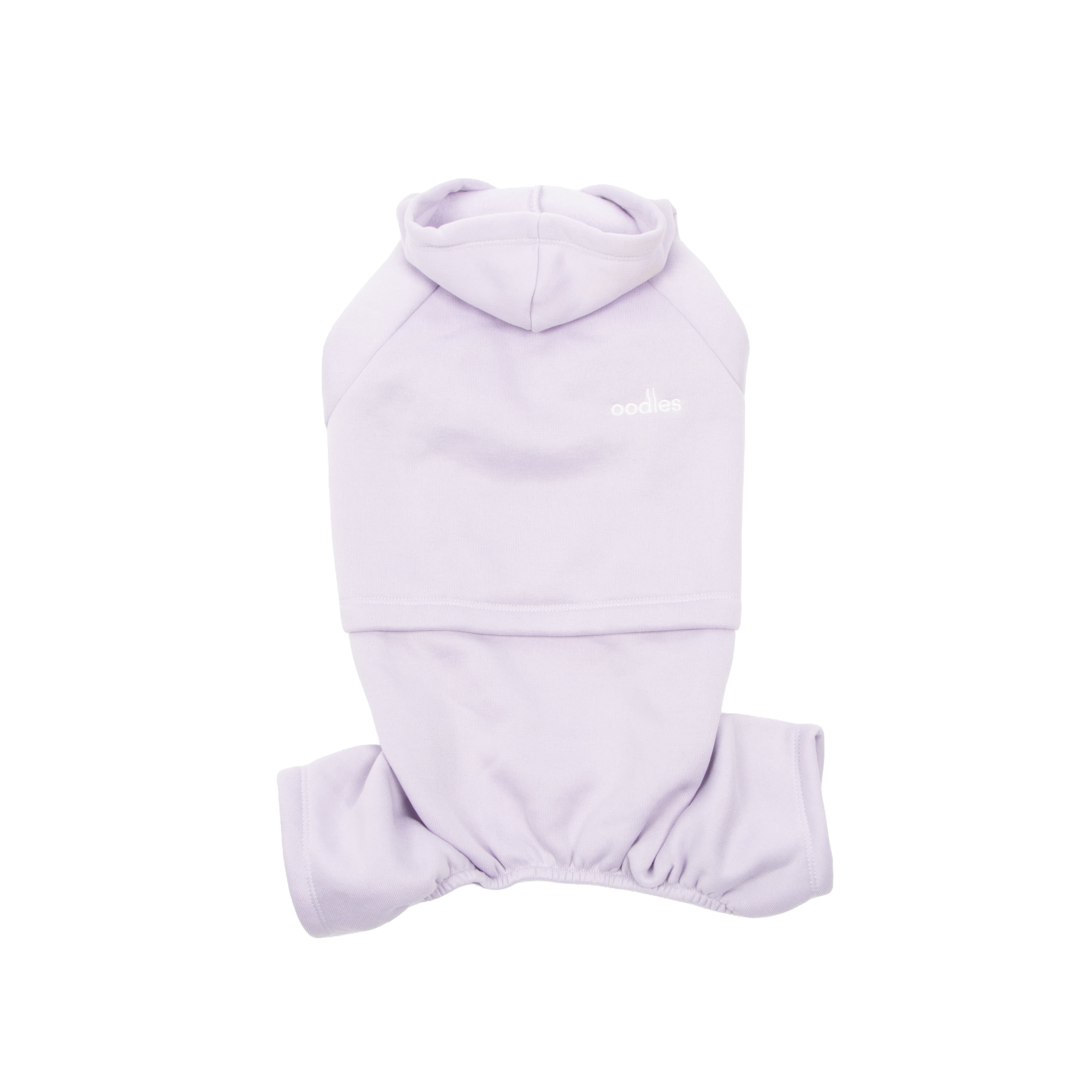 Oodles Hooded Fall One Piece Dog Workout Suit, Purple, Small