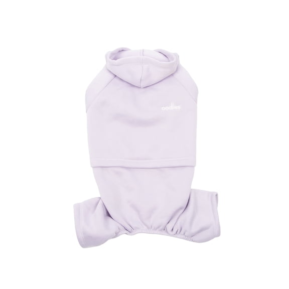 Oodles Hooded Fall One Piece Dog Workout Suit, Purple, Small