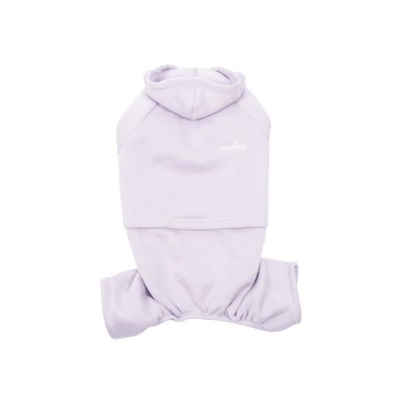 Oodles Hooded Fall One Piece Dog Workout Suit, Purple, Small