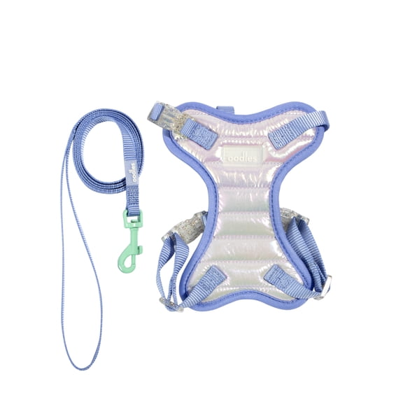 Oodles Iridescent Cat Walking Harness & Leash Set, Purple, One Size