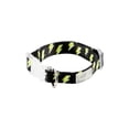 thumbnail image 1 of Oodles Polyester Lightning Bolt Adjustable Fashion Dog Collar, Black, Medium, 1 of 9