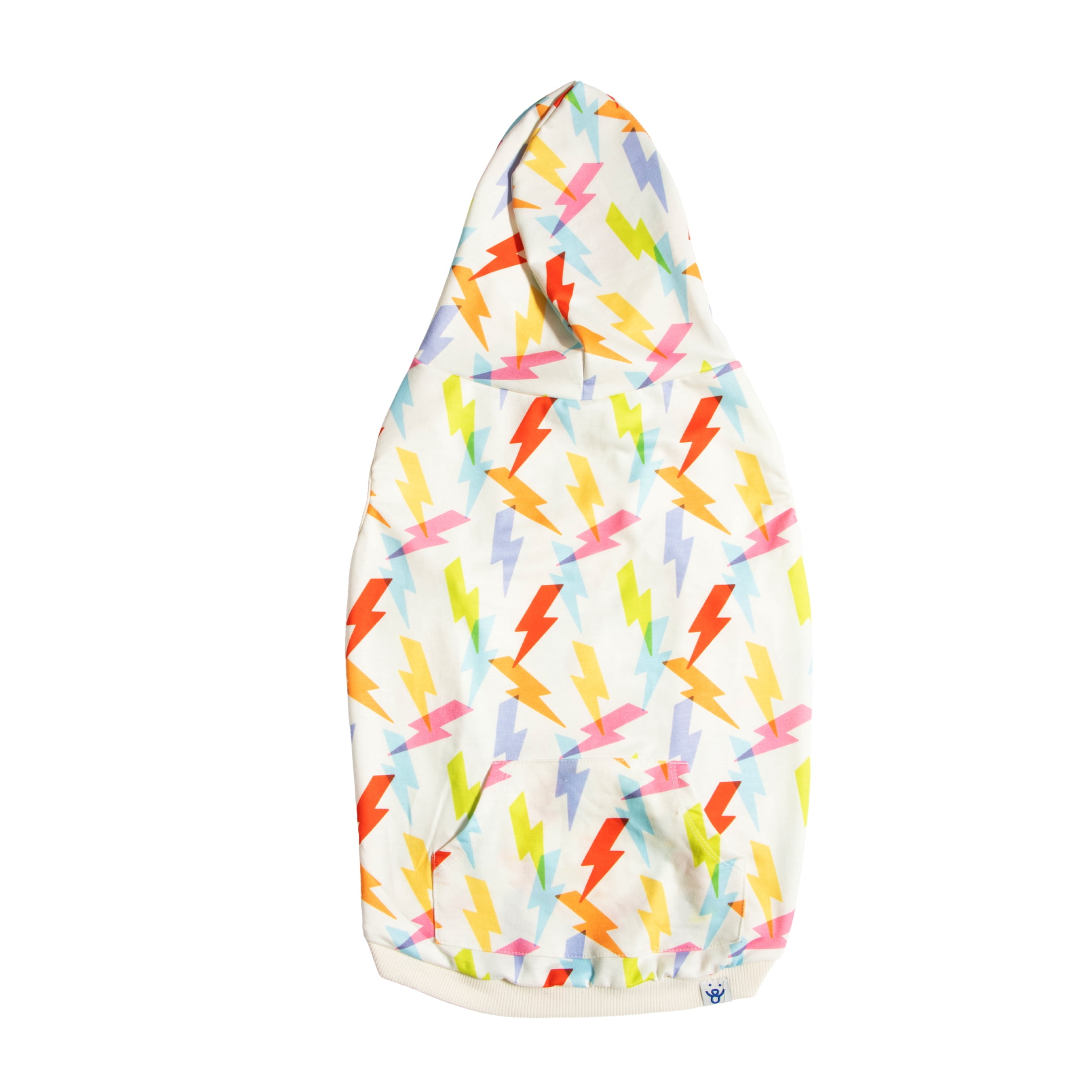 Oodles Multi-Colored Liminal Lightning Bolt Spring Dog Hoodie, XS