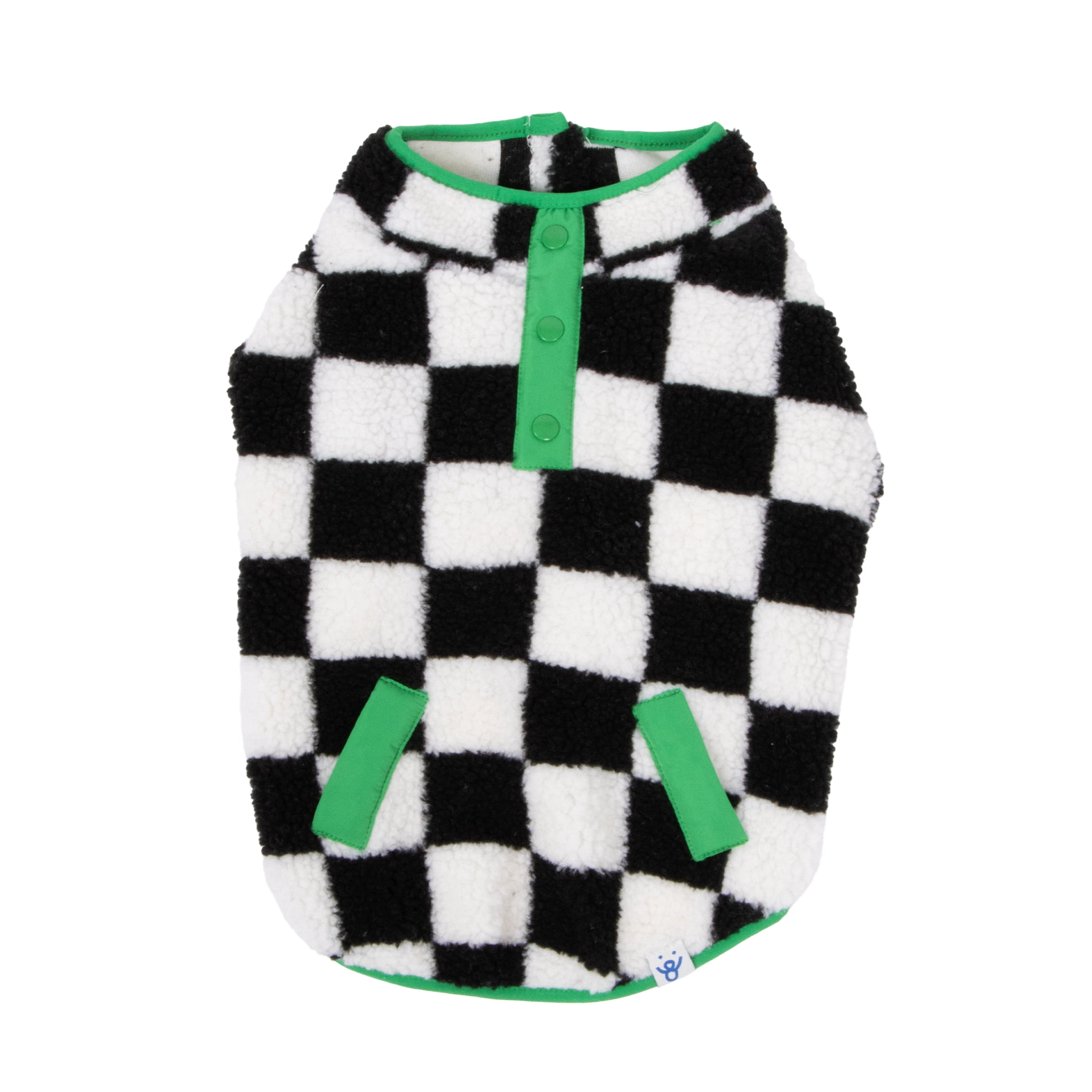 Oodles Multicolored Sherpa Bubble Hem Fall Dog Jacket, Large