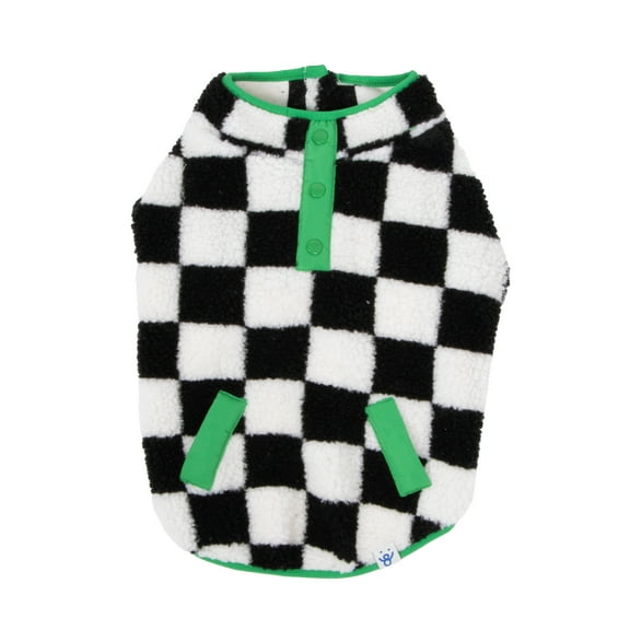 Oodles Multicolored Sherpa Bubble Hem Fall Dog Jacket, Small