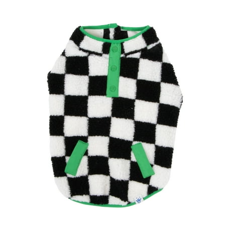 oodles multicolored sherpa bubble hem fall dog jacket, xs