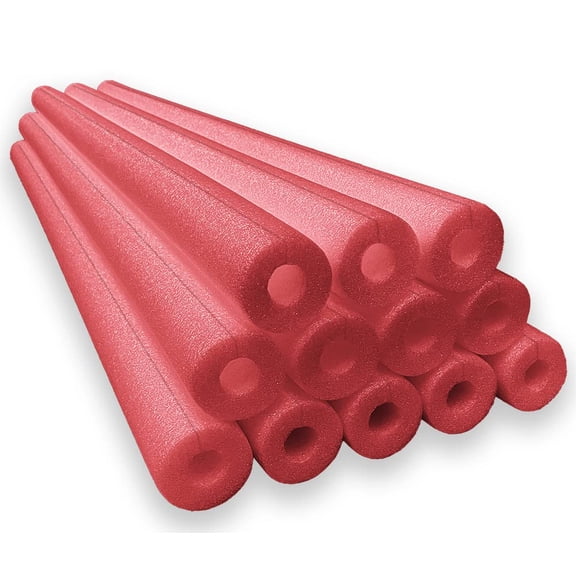 Oodles of Noodles Clamp-On Foam Tubes - 12 Pack - Extra Dense & Buoyant (Red)