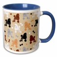 thumbnail image 1 of 3drose, Oodles of Poodles Mixed Coats Pattern Tan, 15oz Two-tone Blue Mug, 1 of 6