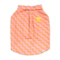 thumbnail image 1 of Oodles Orange Smiley Face Boxy Button up Spring Dog T-Shirt, Small, 1 of 11