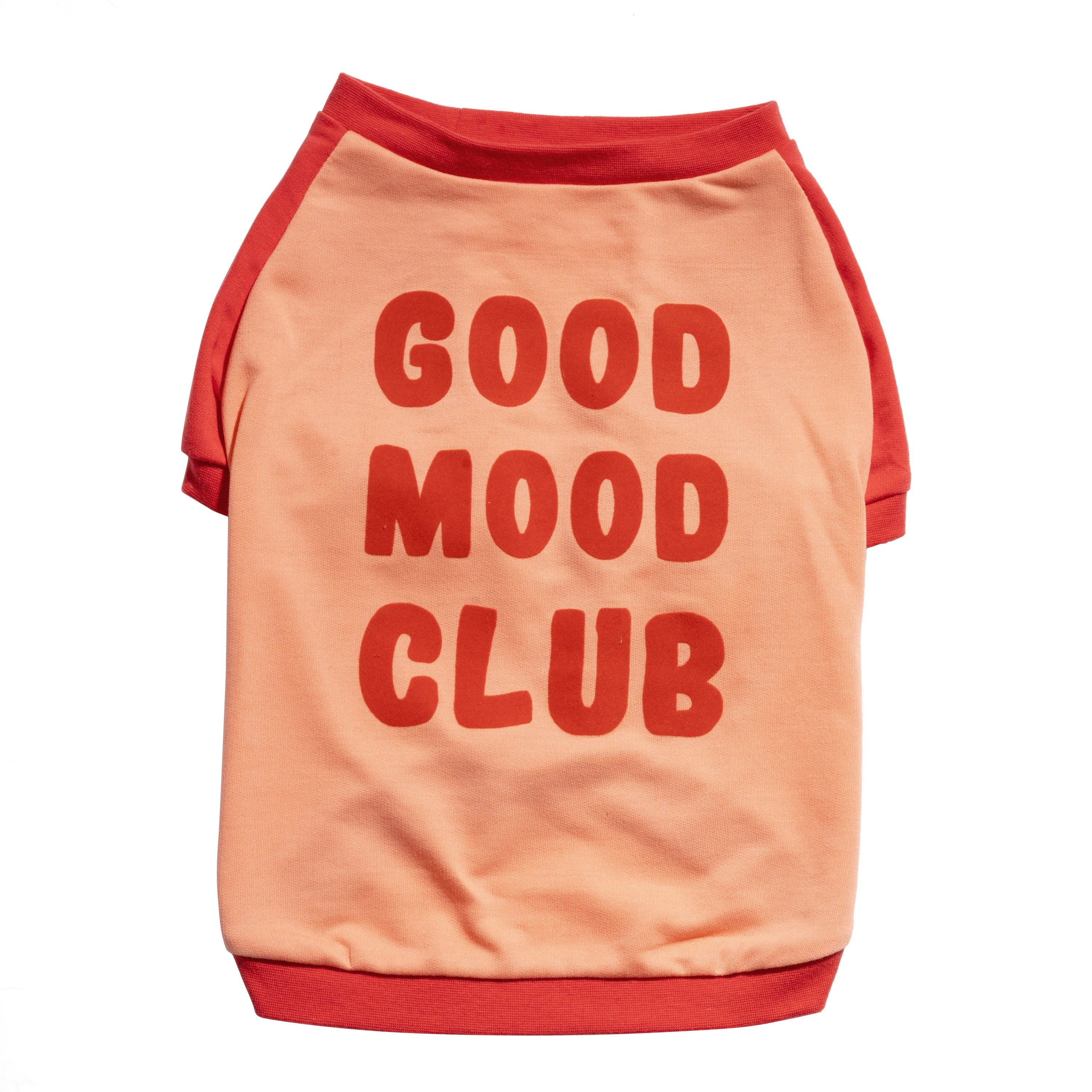Oodles Pink Good Mood Club Spring Raglan Dog T-Shirt, Medium