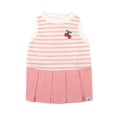 thumbnail image 1 of Oodles Pink Striped Cherries Pleated Tennis Spring Dog Dress, XS, 1 of 8