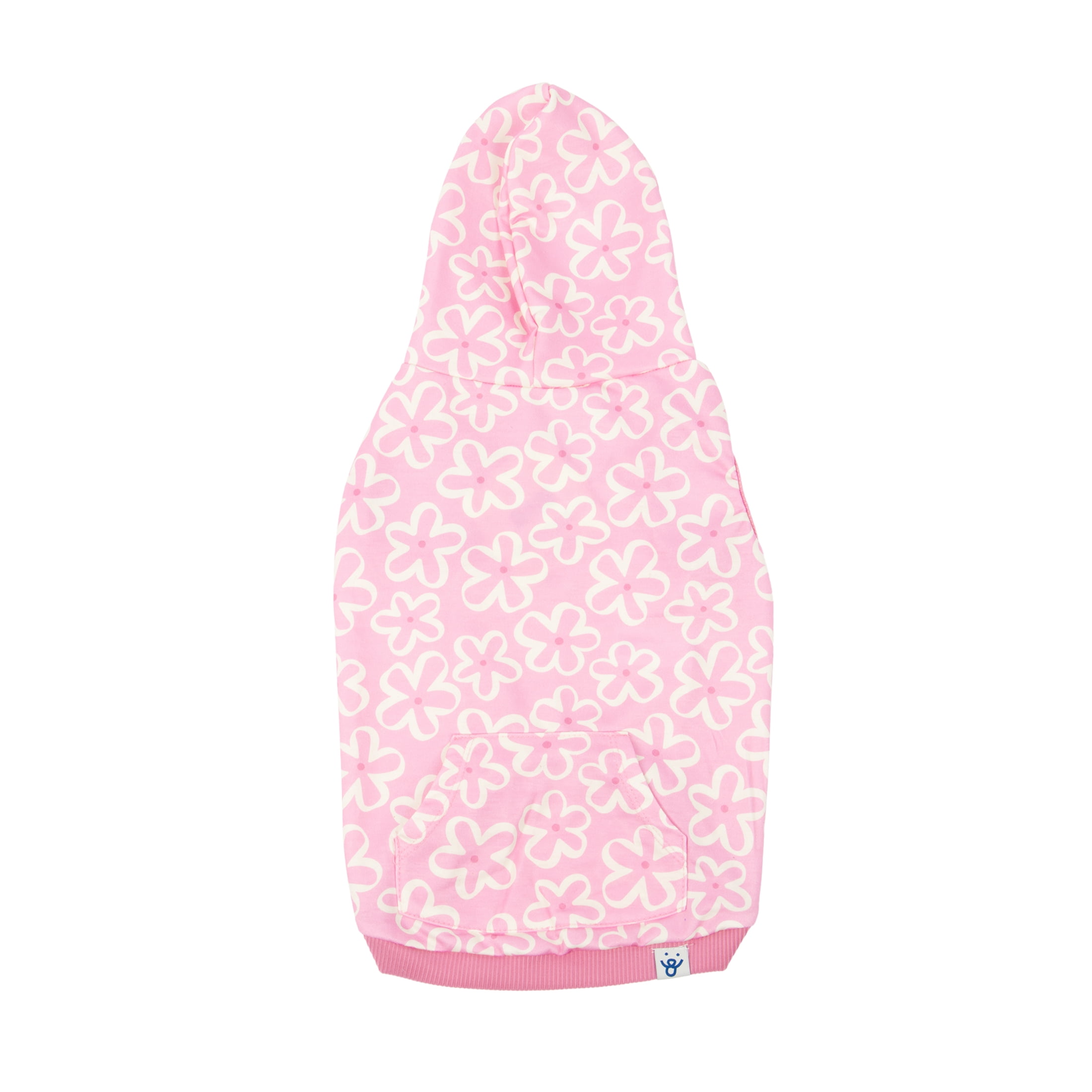 Oodles Pink Tropical Blooms Floral Spring Dog Hoodie, Large