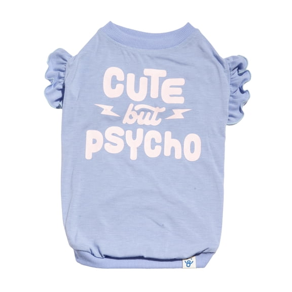 Oodles Purple Cute but Psycho Spring Dog T-Shirt, Small