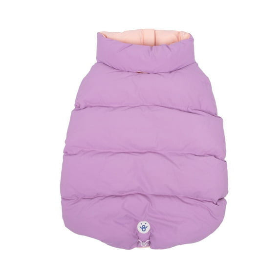 Oodles Purple Quilted Puffer Bubble Hem Fall Dog Jacket, Medium