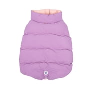 Oodles Purple Quilted Puffer Bubble Hem Fall Dog Jacket, XS