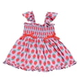 thumbnail image 1 of Oodles Purple Strawberry Print Ruffled Spring Dog Dress, Small, 1 of 11