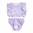 thumbnail image 1 of Oodles Purple Tropical Floral Ruffled Spring 2-Piece Dog Bikini, XS, 1 of 8