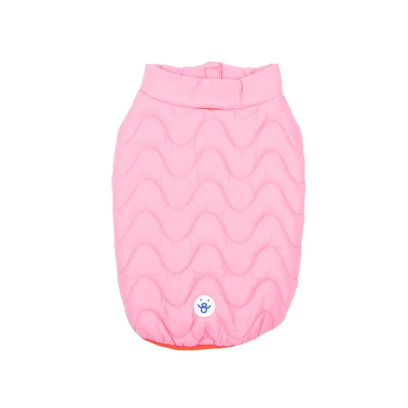 Oodles Quilted Fall Puffer Dog Jacket, Pink, Small