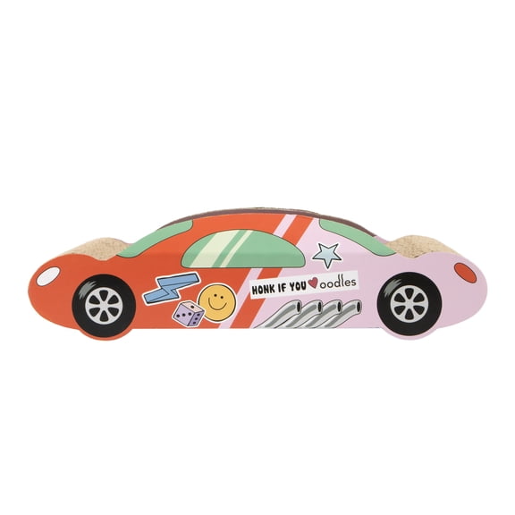 Oodles Red Hot Rod Race Car Durable Corrugated Cardboard Cat Scratching Pad, One Size