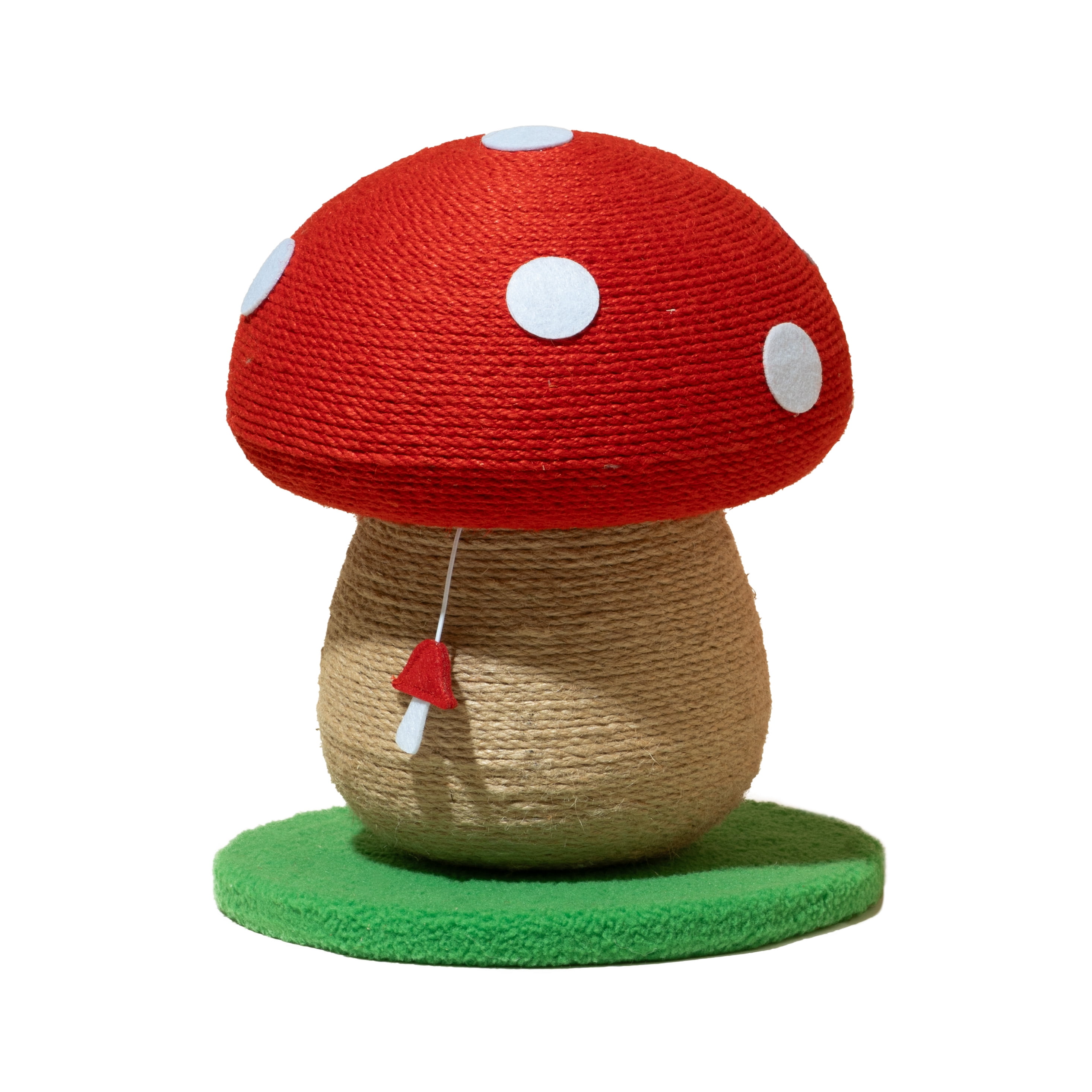 Oodles Red Mushroom Durable Jute Cat Scratching Pad, O/S