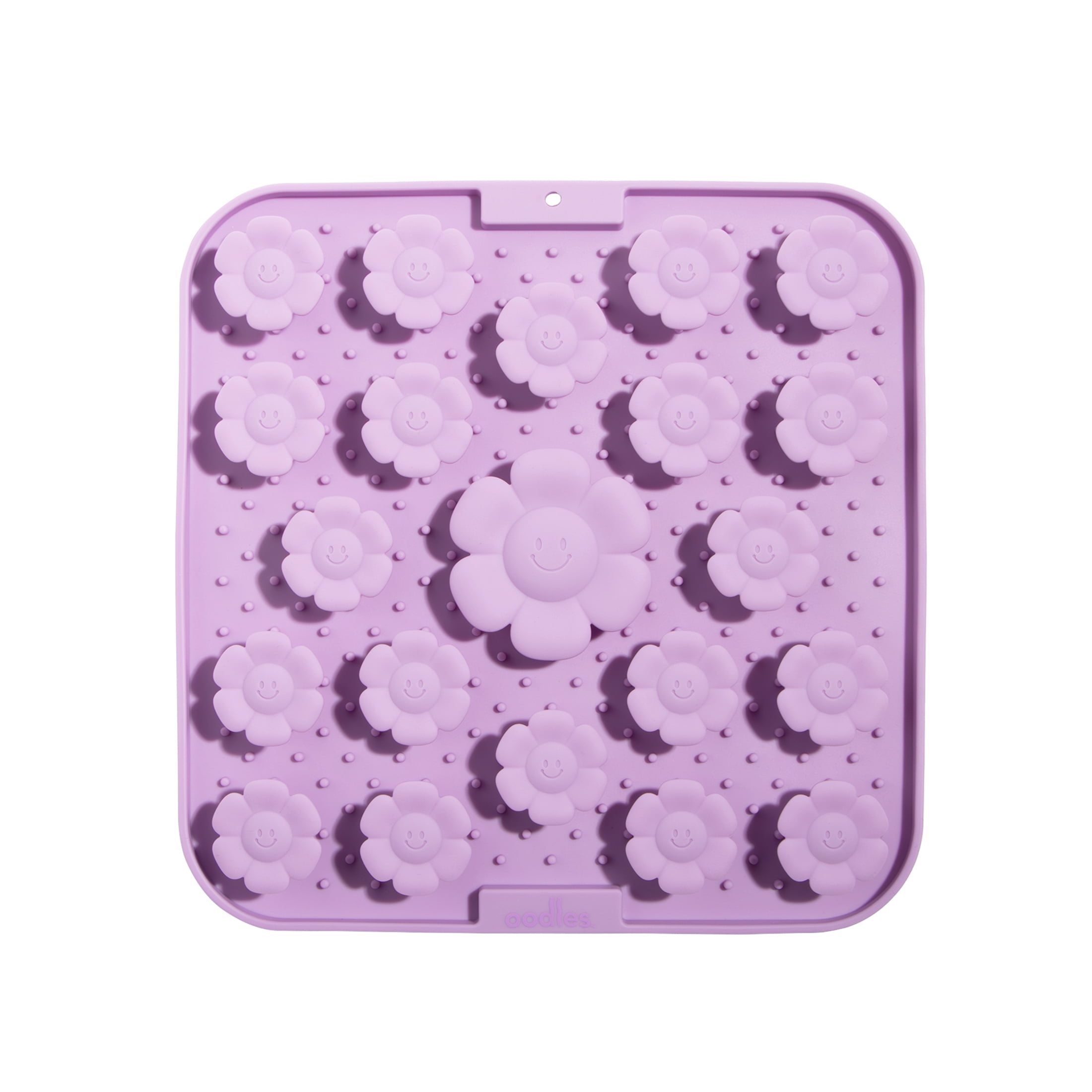Oodles Silicone Smiley Daisy Dog Slow Feeder Lick Mat, Purple, One Size
