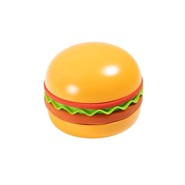 Oodles Silicone Stacking Hamburger Dog Slow Feeder Set, Orange, One Size