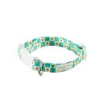 thumbnail image 1 of Oodles Polyester Smiley Checkerboard Adjustable Fashion Dog Collar, Green, Small, 1 of 9