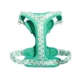 thumbnail image 1 of Oodles Smiley Squad Adjustable Mesh Dog Walking Harness, Green, Medium, 1 of 12