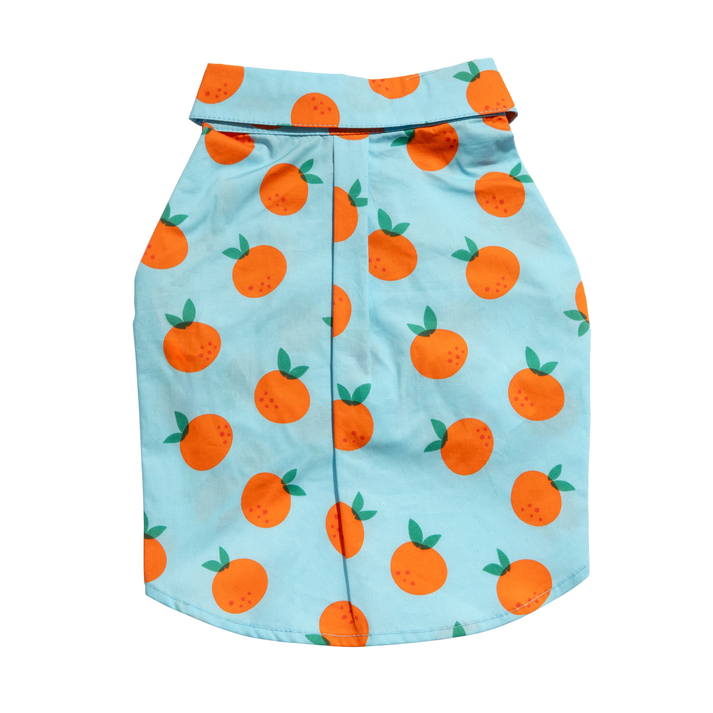 Oodles Sweet Citrus Boxy Button Up Dog Shirt, Blue, Medium