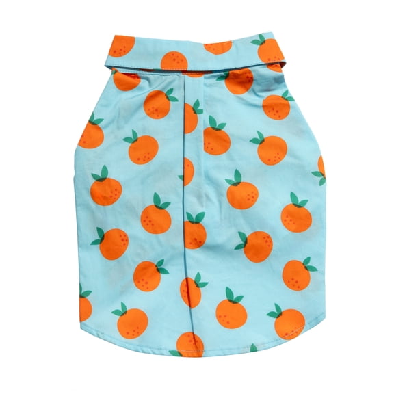 Oodles Sweet Citrus Boxy Button Up Blue, Small