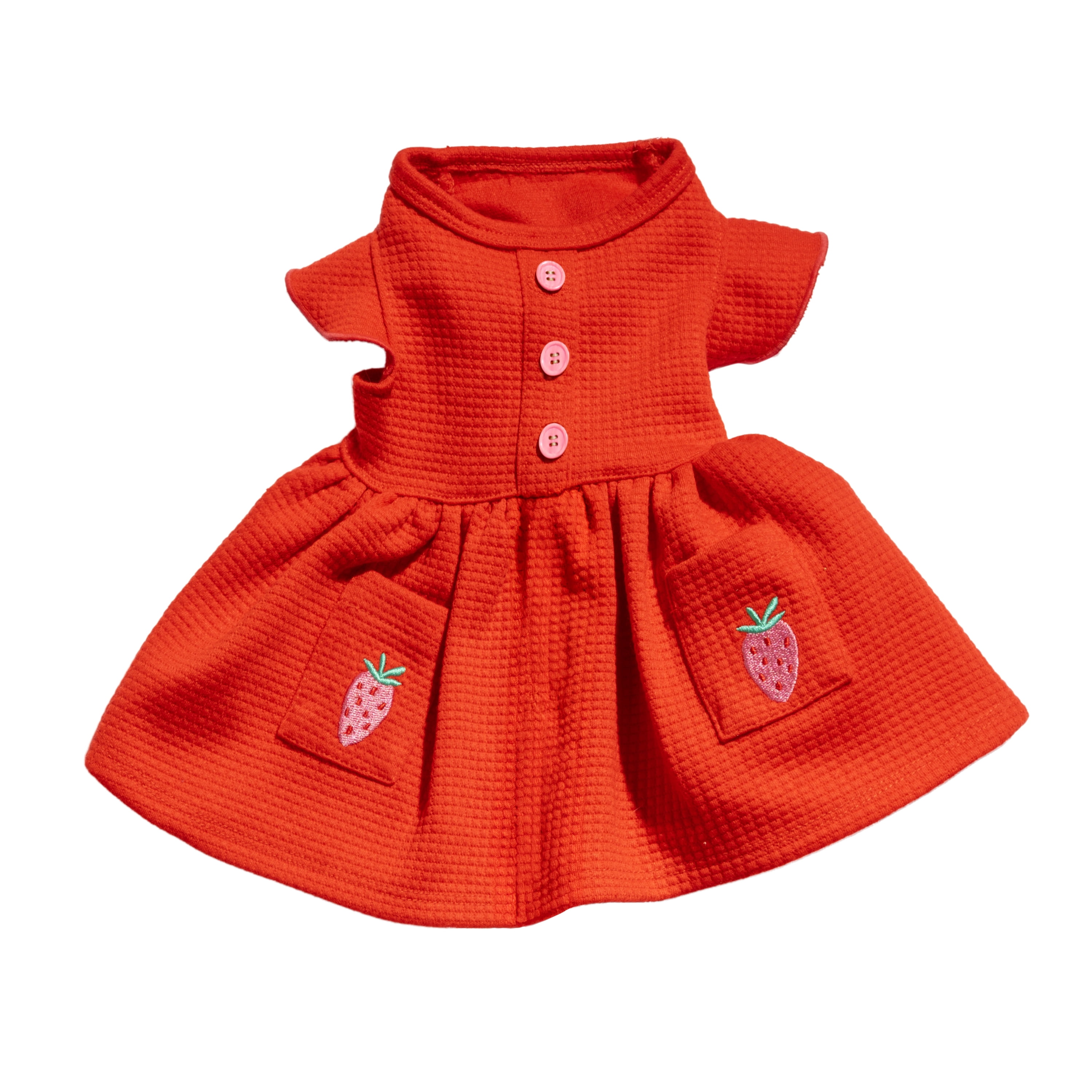 Oodles Sweet Strawberry Flutter Dress, Red, Large