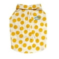 thumbnail image 1 of Oodles Tan Boxy Button-Up Smiley Face Spring Dog T-Shirt, Medium, 1 of 10
