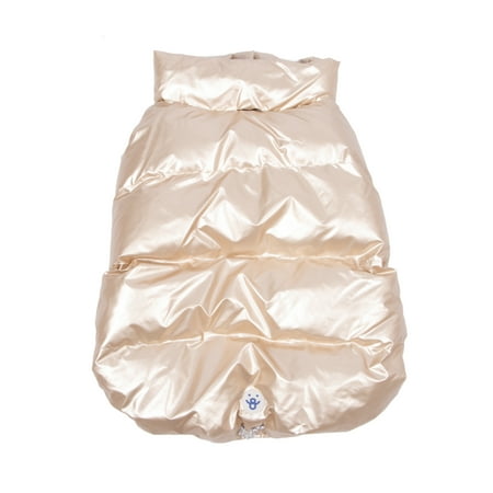 Oodles White Quilted Puffer Bubble Hem Fall Dog Jacket, Medium