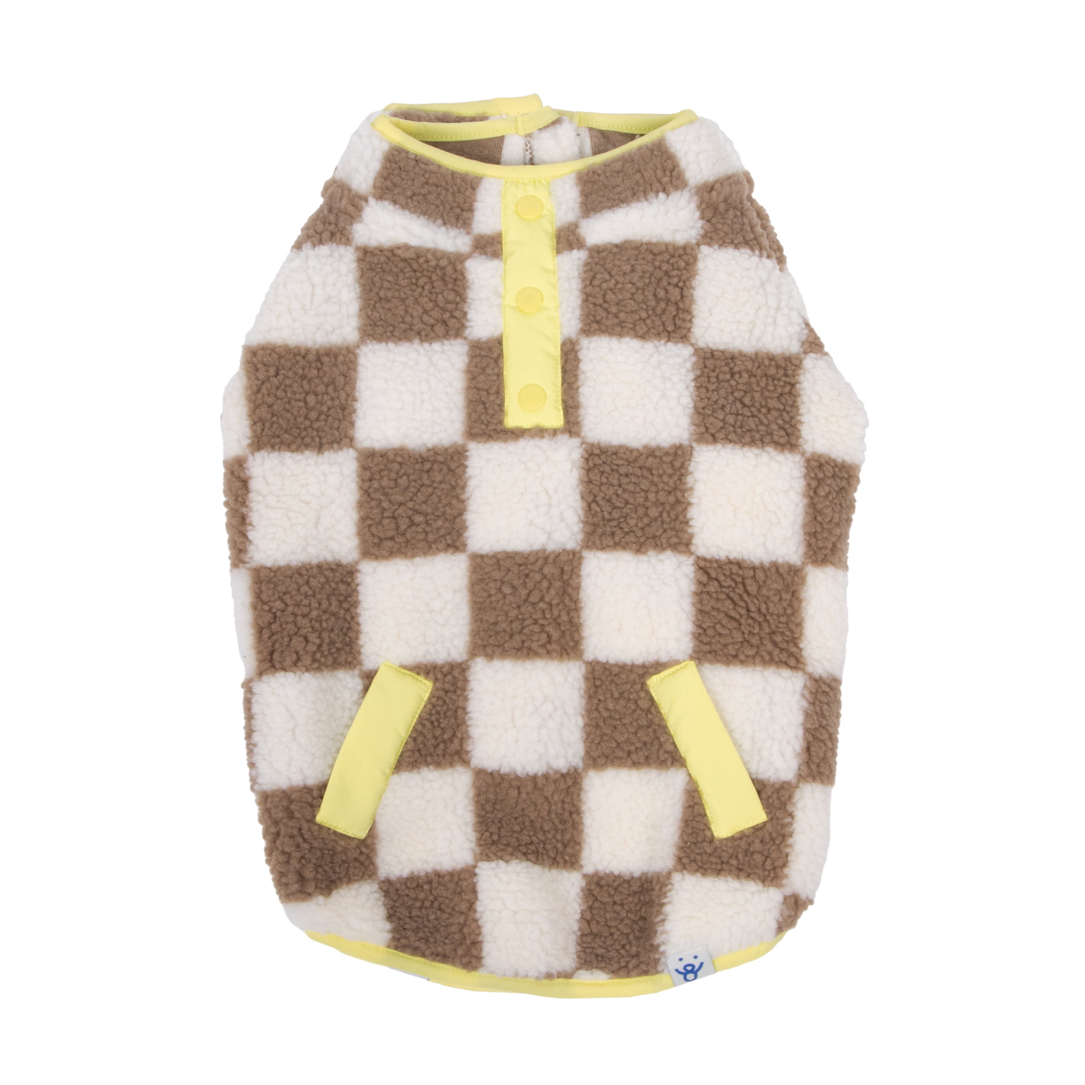 Oodles Tan Sherpa Bubble Hem Fall Dog Jacket, Medium