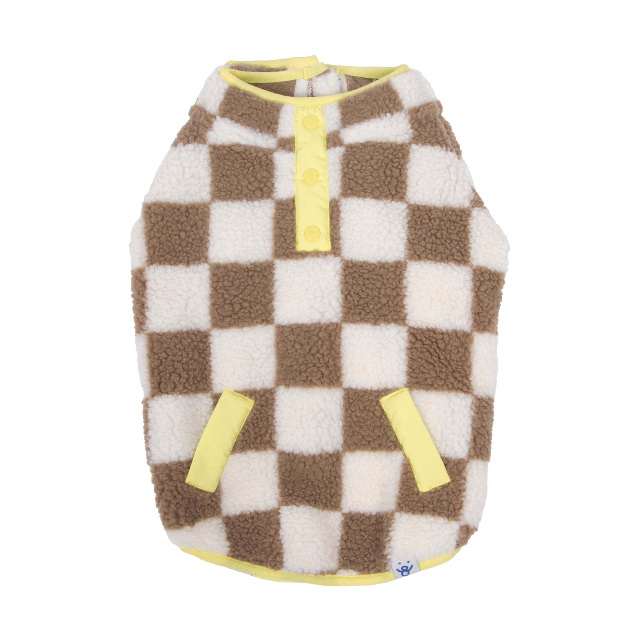 Oodles Tan Sherpa Bubble Hem Fall Dog Jacket, Small