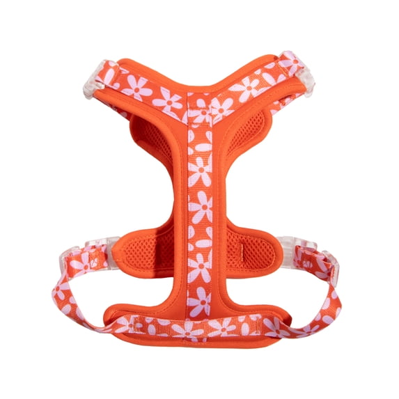 Oodles Wild Blooms Adjustable Mesh Dog Walking Harness, Red, Small